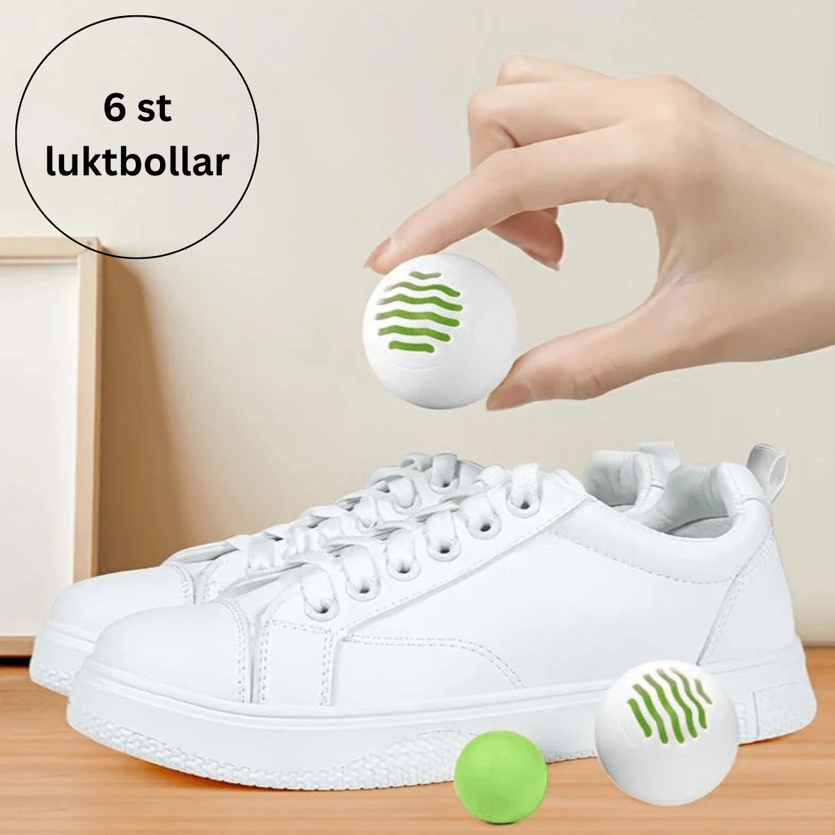 Luktreducerande bollar för skor (6 st)