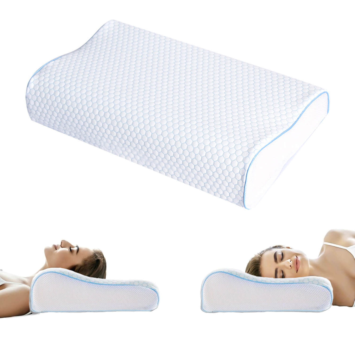 Sovkudde i Minnesskum | Ergonomisk Nackkudde För Bättre Sömn | Skydd & Stöd | Gladkropp