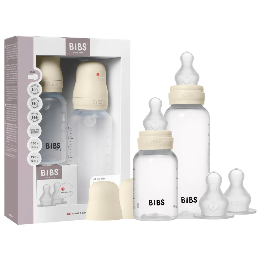 BIBS nappflaska 2-pack - 150 ml och 270 ml, silikon