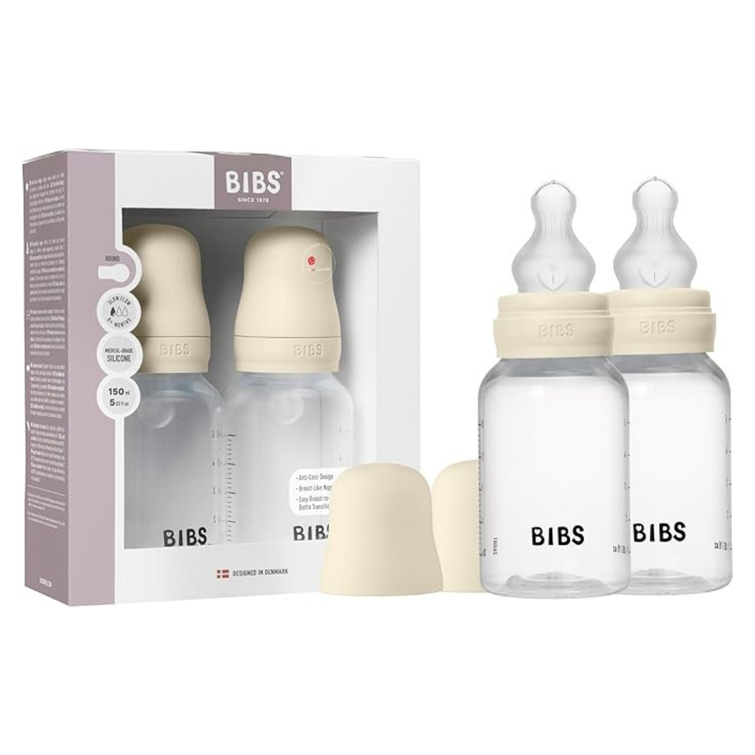 BIBS nappflaska 2-pack - 150 ml, silikon, slow flow